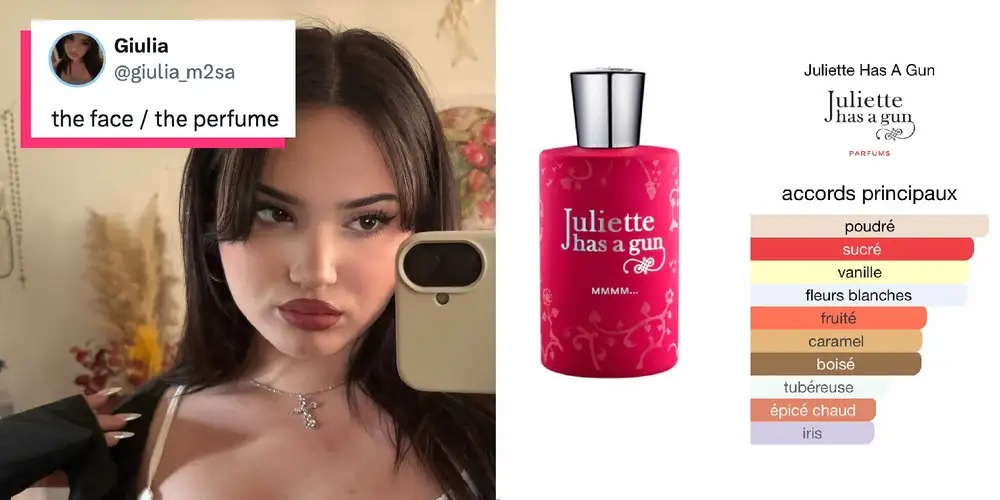 “The face vs the perfume” meme is all about personality, scent, and self-parody