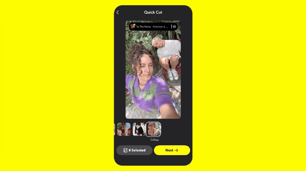 Snapchat’s new Quick Cut stitches a video together for you