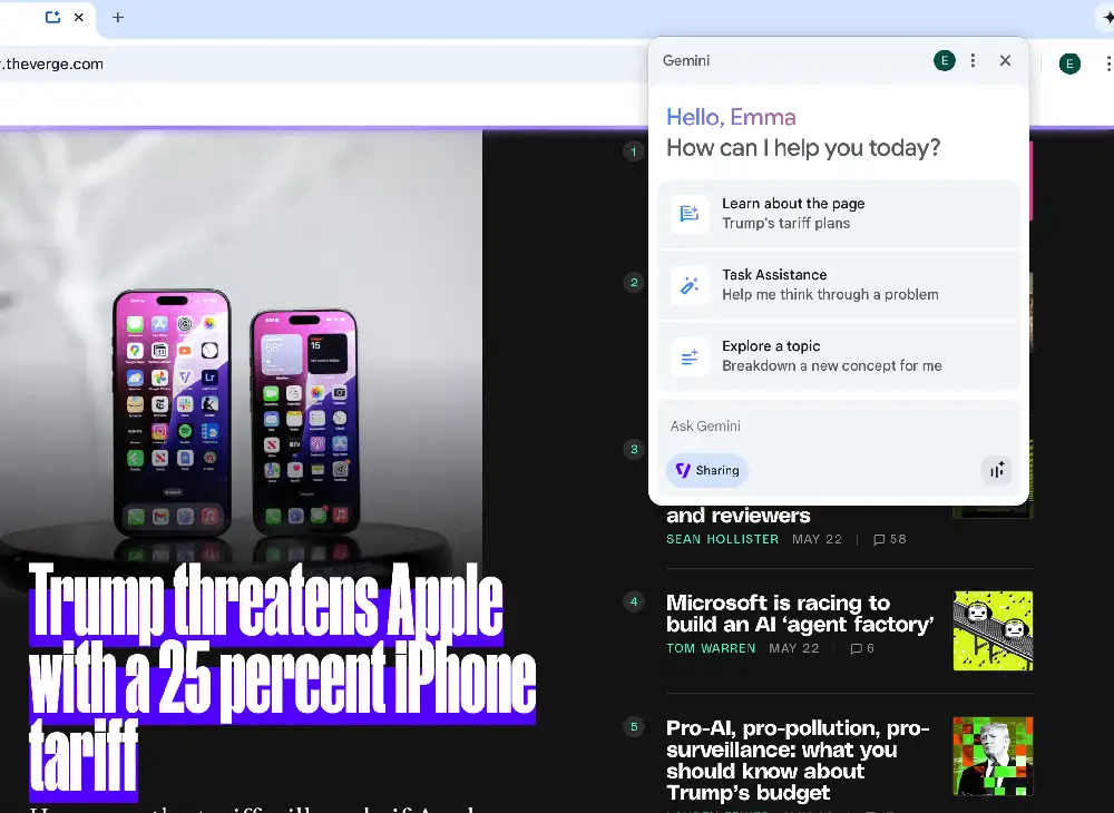 Gemini in Chrome feels like a small step toward Google’s agentic era