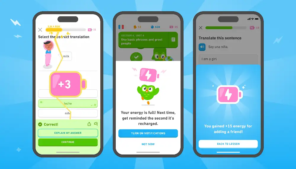 Duolingo is replacing hearts with energy
