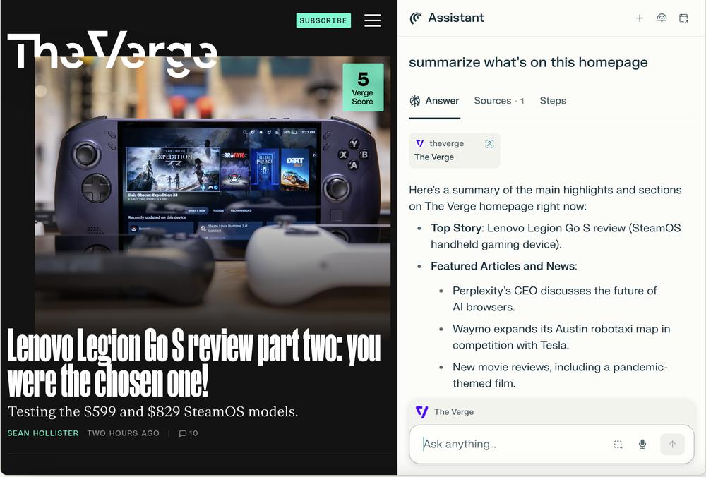 Perplexity’s Comet is the AI browser Google wants
