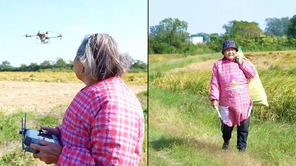 “Hardcore Grandma” goes viral streaming her UAV drone skills to manage farm