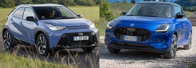 Nuova Toyota Aygo X Hybrid vs Suzuki Swift, citycar a confronto: quale preferite?