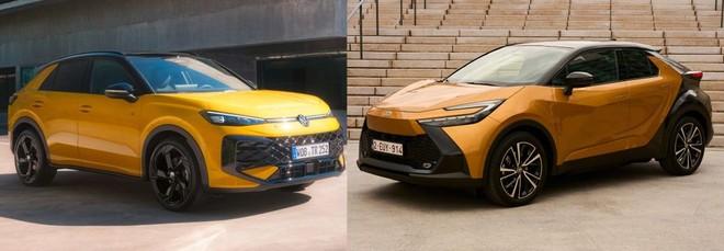 Volkswagen T-Roc vs Toyota C-HR, crossover a confronto: versioni e prezzi