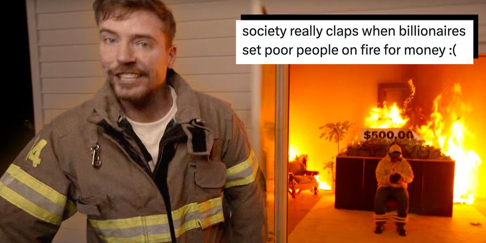“Genuinely terrifying”: MrBeast’s latest stunt involving a person trapped in a burning house sparks widespread criticism