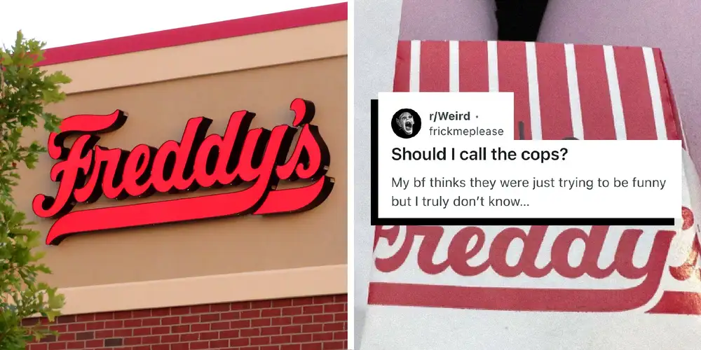 “Should I call the cops?”: Freddy’s customer orders meal. Then they take a look at the “HELP” message on their receipt
