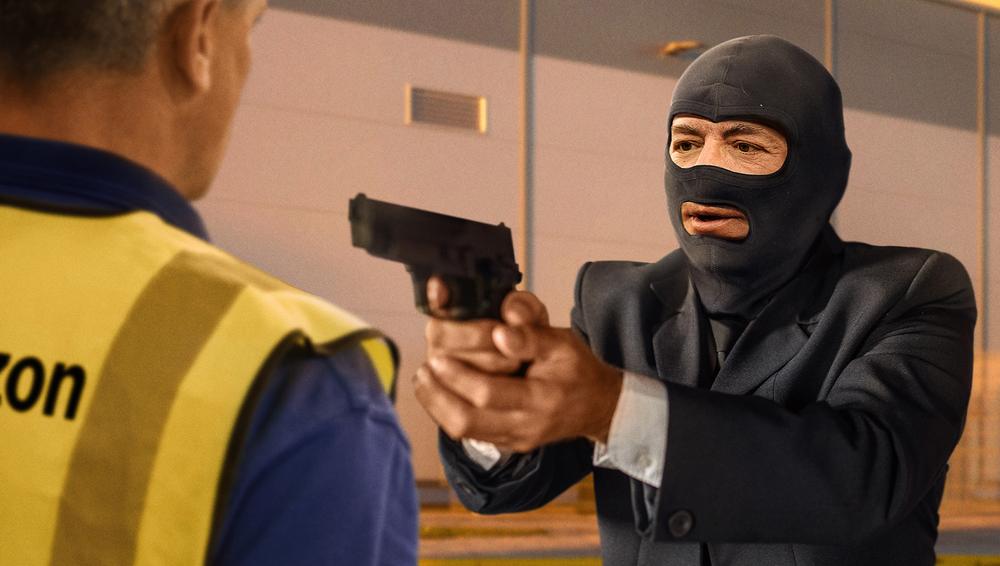 Jeff Bezos Mugs Amazon Warehouse Worker At Gunpoint