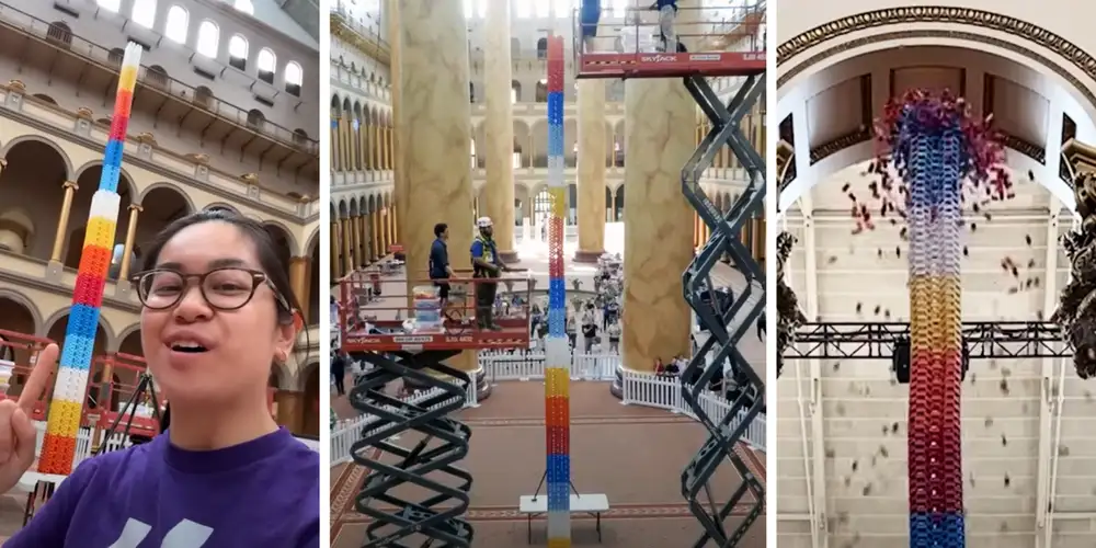 YouTuber Lily Hevesh breaks Guinness World Record for tallest domino tower