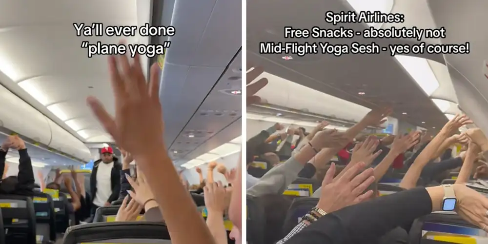 “Definitely a Spirit thing”: People are doing plane yoga now—and yes, there’s a catch