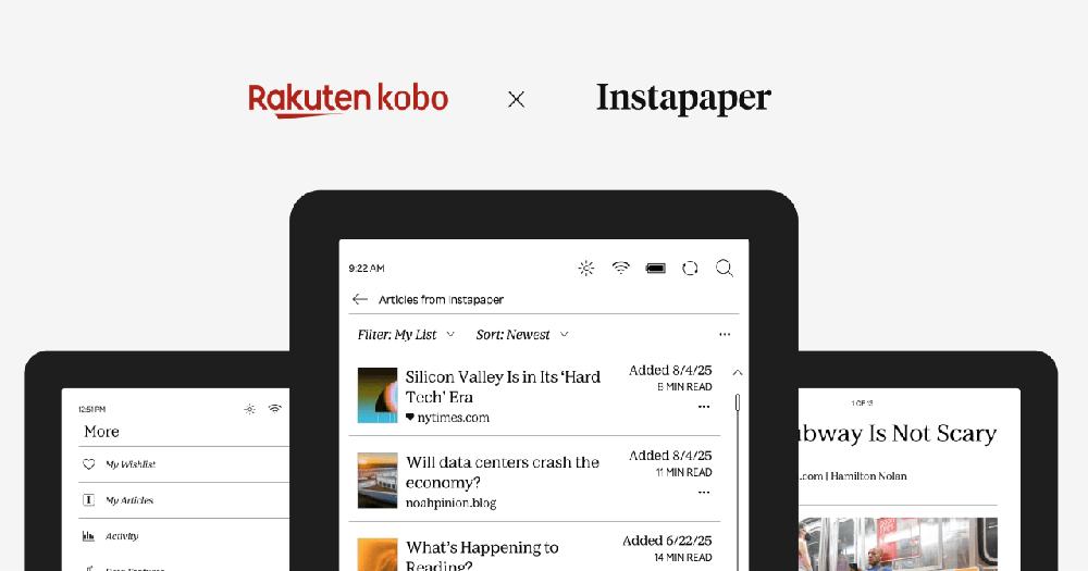 Kobo replaces Pocket with Instapaper on its e-readers in a free update