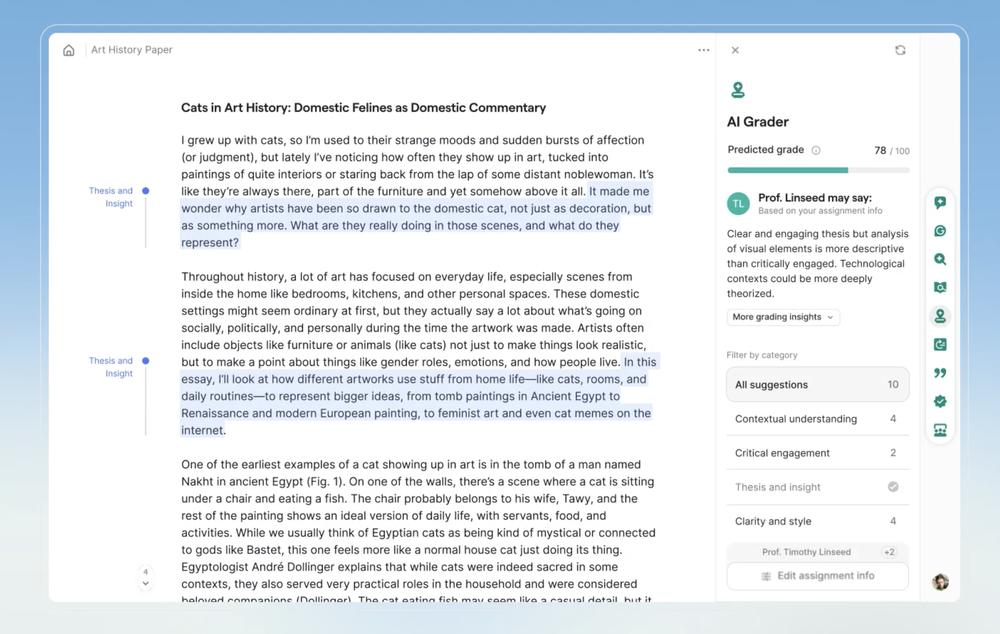 Grammarly says its AI agent can predict an A paper