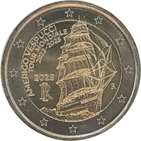 #ITALIA 🇮🇹 #2euro commemorativo "Giro del mondo della nave scuola Amerigo Vespucci 2023-2025"