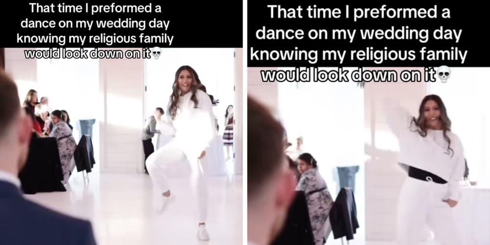 Bride roasted over “cringe” wedding day surprise dance for her husband. She says she has no regrets