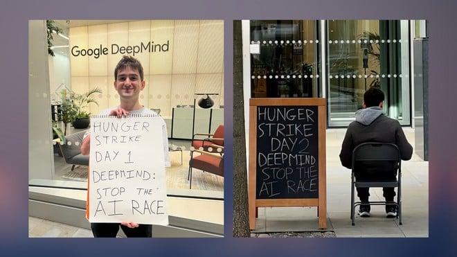 Sciopero della fame davanti a Anthropic e DeepMind: attivisti contro l'AI