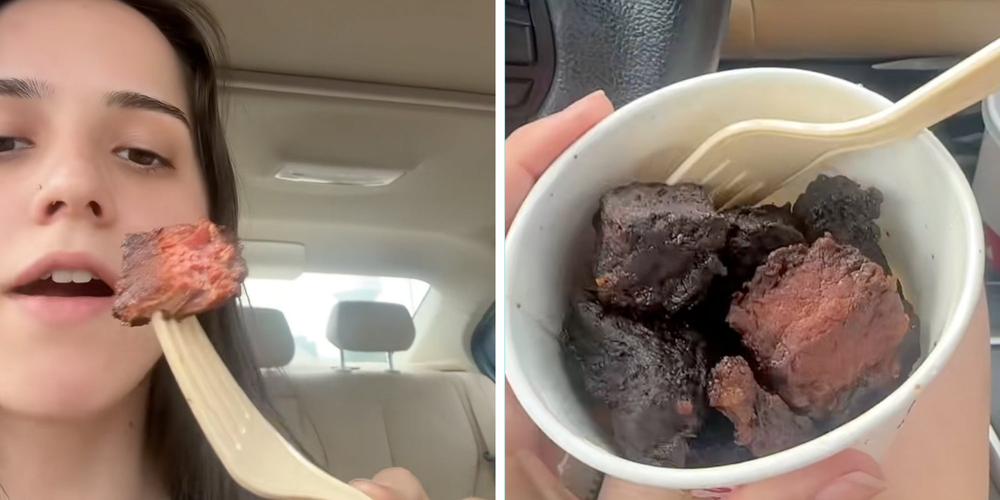 “That ain’t steak”: Woman tries Arby’s new Steak Nuggets. She says they taste like “burnt dog food”