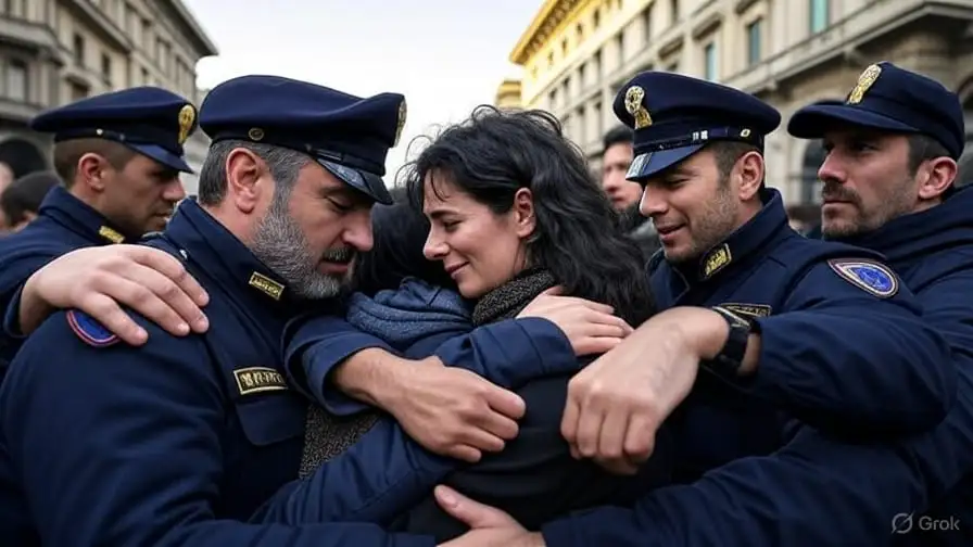Milano. Abbracci in piazza tra polizia e manifestanti Pro Israele