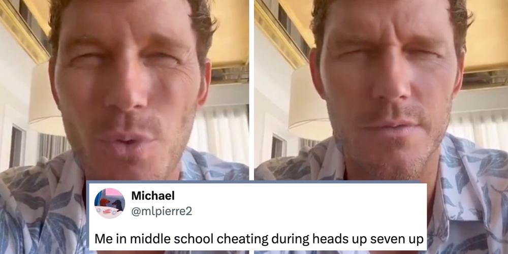Chris Pratt gets clowned for squinting his entire way through an odd online prayer