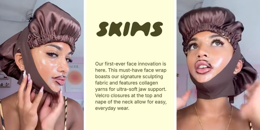 “What in the Handmaid’s Tale?”: People either love or hate the new SKIMS facial shapewear, but it sold out instantly