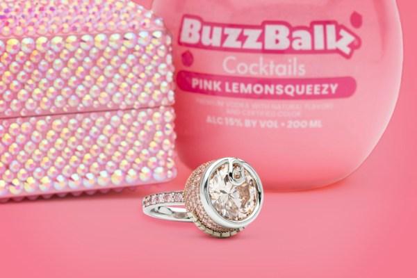 BuzzBallz is auctioning off a $35k engagement ring that looks like one of its canned cocktails