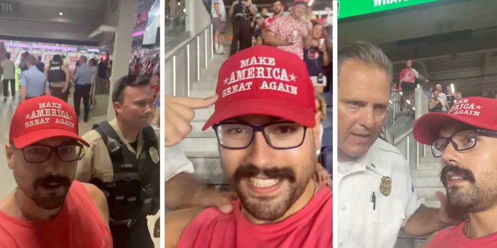 Man in MAGA hat gets booted from a soccer game. Conservatives are calling it political persecution