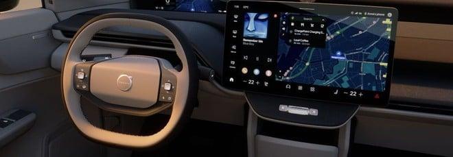 Nuova Volvo EX60, interni e bagagliaio del SUV elettrico