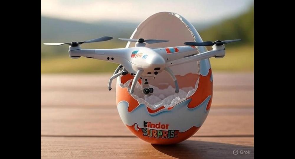 Bambino apre ovetto Kinder e ci trova un drone russo