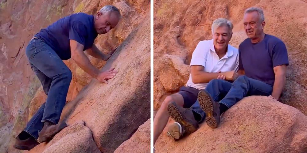 “Who climbs in jeans?”: Internet can’t stop laughing at RFK Jr. and Dr. Oz’s wobbly rock ascent