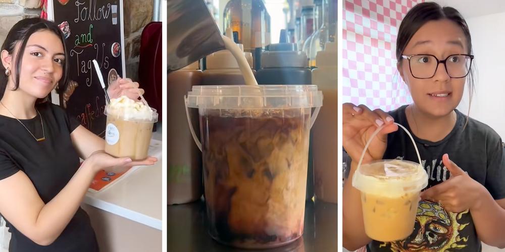 “I’d need a beach bathroom immediately”: Gigantic coffee buckets are the latest TikTok food trend