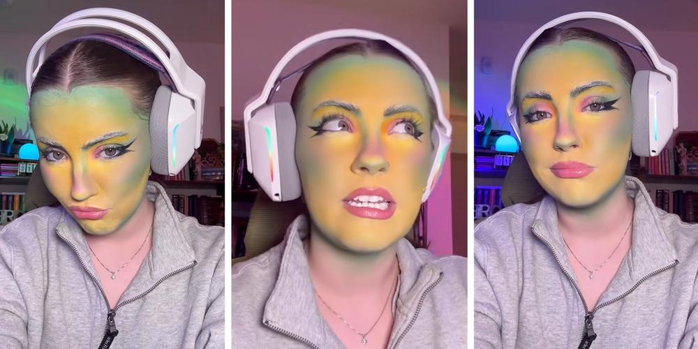 “No boys allowed”: TikToker decides to paint face green to avoid “disgusting messages” after her audience begins to skew toward men