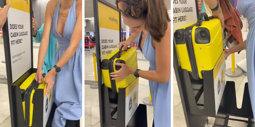 “It it fits, it fits”: Flyer who crammed her suitcase into the size checker cheered for beating the system