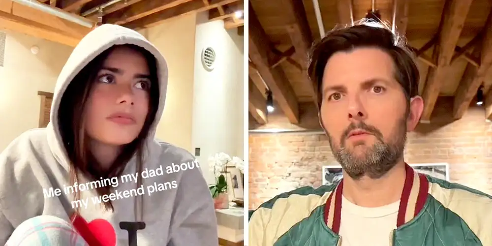 Adam Scott makes a surprise appearance in daughter Frankie’s TikTok and fans are delighted