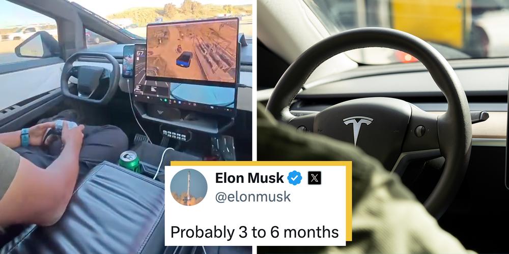 Elon Musk says drivers can play video games while in Tesla’s self-driving mode within 3-6 months