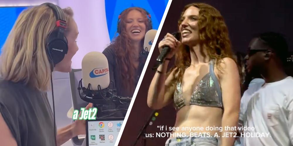 “Name a more iconic duo”: Jess Glynne meets the “Jet2 holiday” commercial actress