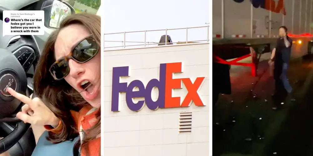 “Sis I hope you contacted a lawyer and didn’t just immediately settle for a new car…”: Woman gets hit by a FedEx 18-wheeler. Then she shows off the car FedEx gave her