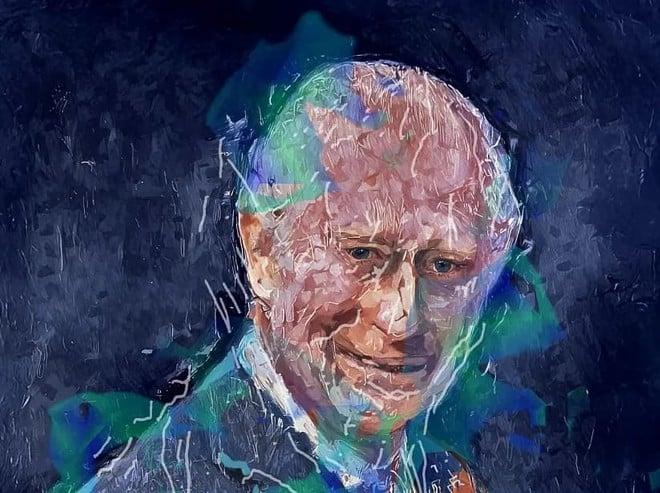 Un robot AI dipinge il ritratto di Re Carlo III