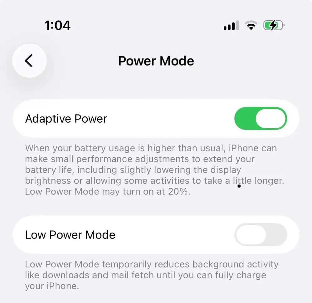 iOS 26’s new ‘adaptive power’ mode dials back performance to save battery