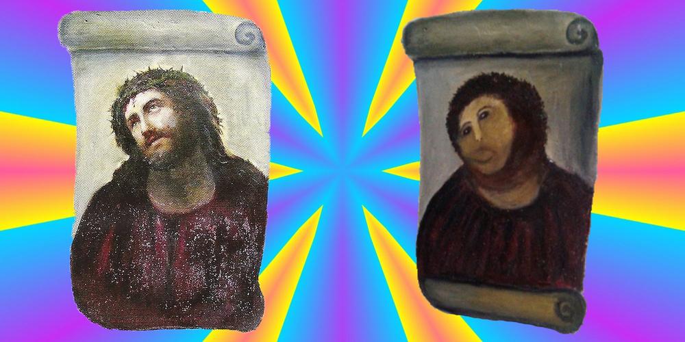 The painter who accidentally created “Monkey Jesus” has died at 94, and the internet is paying tribute