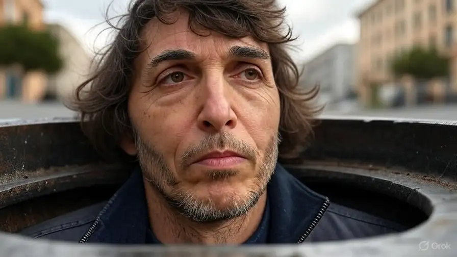 Cruciani cade in tombino aperto e ne esce con un odore migliore