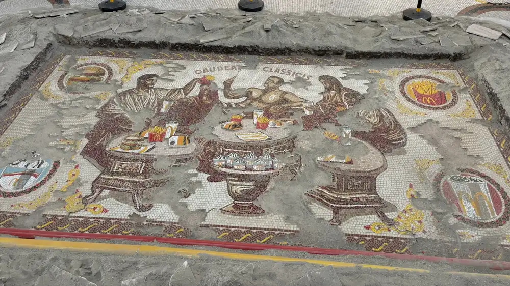 McDonald’s unearths an “ancient” Roman mosaic in Italy