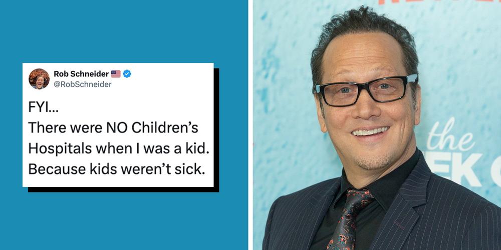 Rob Schneider gets dragged after claiming there were “NO Children’s Hospitals” when he was growing up