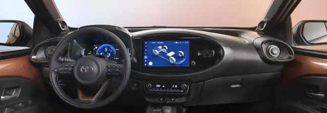 Gli interni della nuova Toyota Aygo X