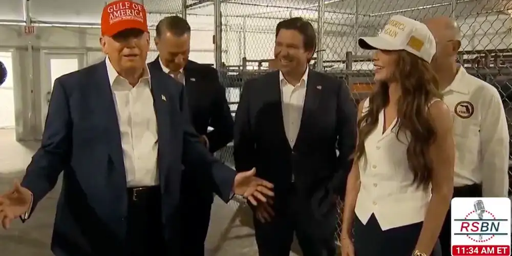 Trump laughs at migrant detention camp “Alligator Alcatraz,” sparking outrage