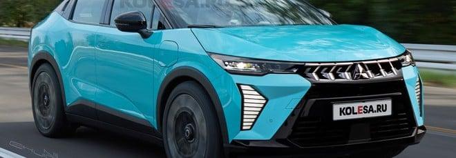 Mitsubishi, una nuova elettrica su base Nissan Leaf: un render si immagina il design. Sarà così?