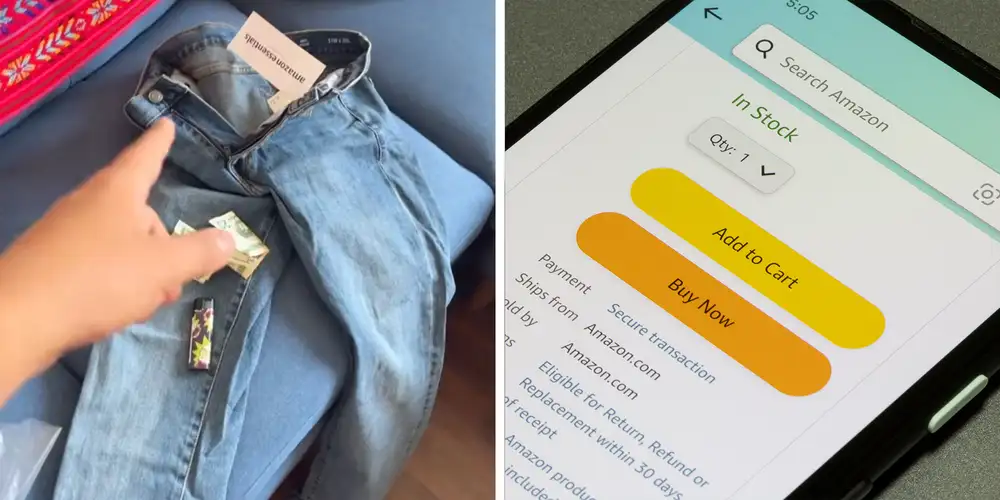 “That sir is a W”: Customer orders Amazon Essentials jeans. Then he checks the pockets