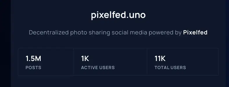 Oggi https://pixelfed.uno supera i 1000 utenti attivi nell'ultimo mese ed è ora la terza istanza più attiva del fediverso italiano, dopo Mastodon.uno e livello segreto, non male per un'istanza nata