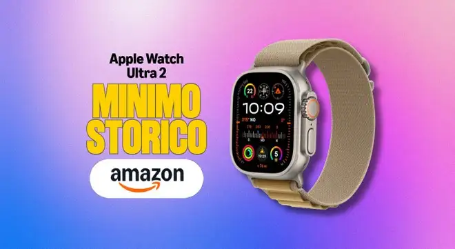 Apple Watch Ultra 2: lo smartwatch in titanio è al minimo storico (-155€)