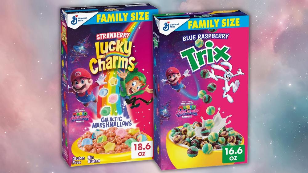 Trix and Lucky Charms Have Dropped New Super Mario Galaxy Movie Cereals