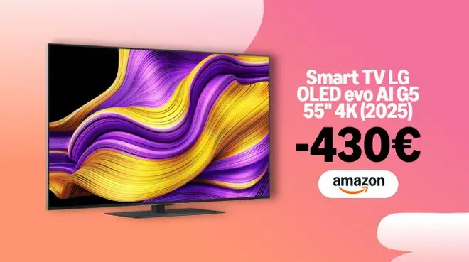 Smart TV LG OLED evo AI G5 55'': sconto di 430€ e minimo storico Amazon