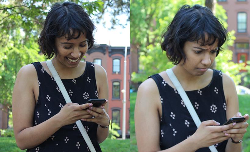 Cool! This Woman Has a Unique Gut Reaction to Each Specific Vibration Her Phone Makes
