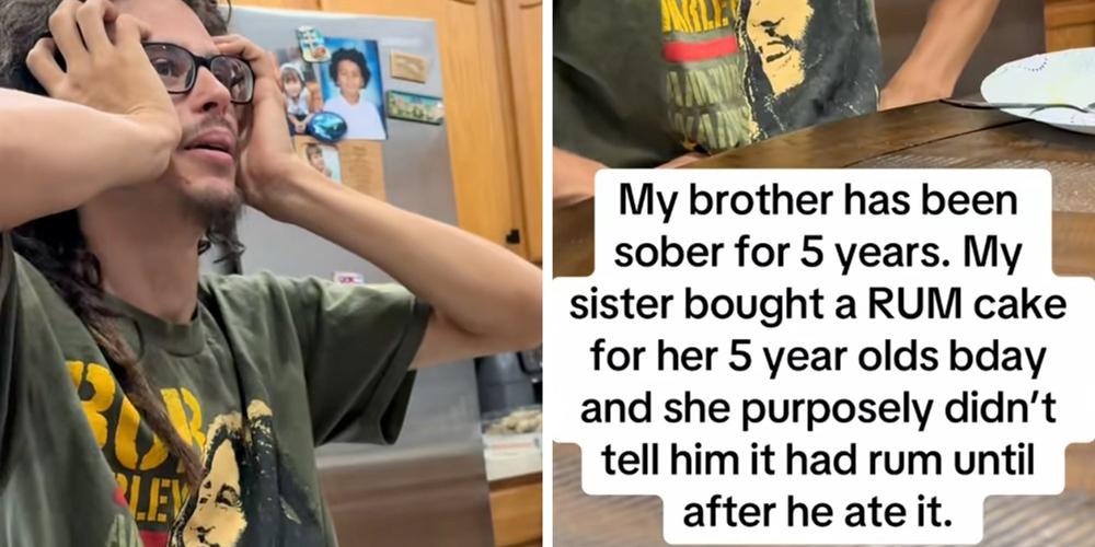 “This is abuse”: Family slammed for “pranking” their sober brother by secretly feeding him rum cake